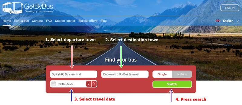 Homepage Getbybus